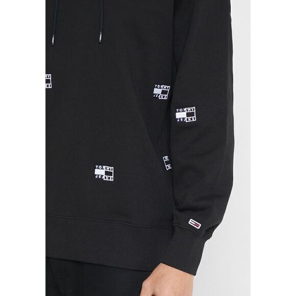 Tommy Jeans Men's Embroidered Drawstring Hoodie Jacket Black Small - Picture 5 of 11